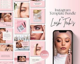 Plantillas de Instagram de Lash Tech, Plantillas de artistas de pestañas, Publicación de Lash Tech, Plantillas de Instagram de belleza, Plantillas de redes sociales, Publicación de esteticista