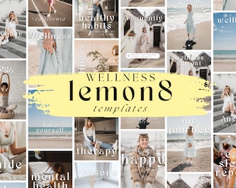 lemon8 Template, Wellness Lemon8 Template, Boho Lemon8 Post, Lemon8 Template Canva, Lemon8 Content Creator, Blogger Template, Lemon8 Design