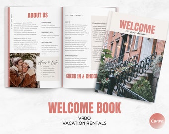 Airbnb Welcome Book Template, House Host Manual Guidebook Template, VRBO Welcome Book, Vacation Rental Template, Canva Welcome Guide