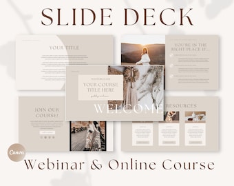 Online Course Slide Deck Template, Webinar Template, Course Creator Template, Masterclass Template, Presentation Template, Course Template
