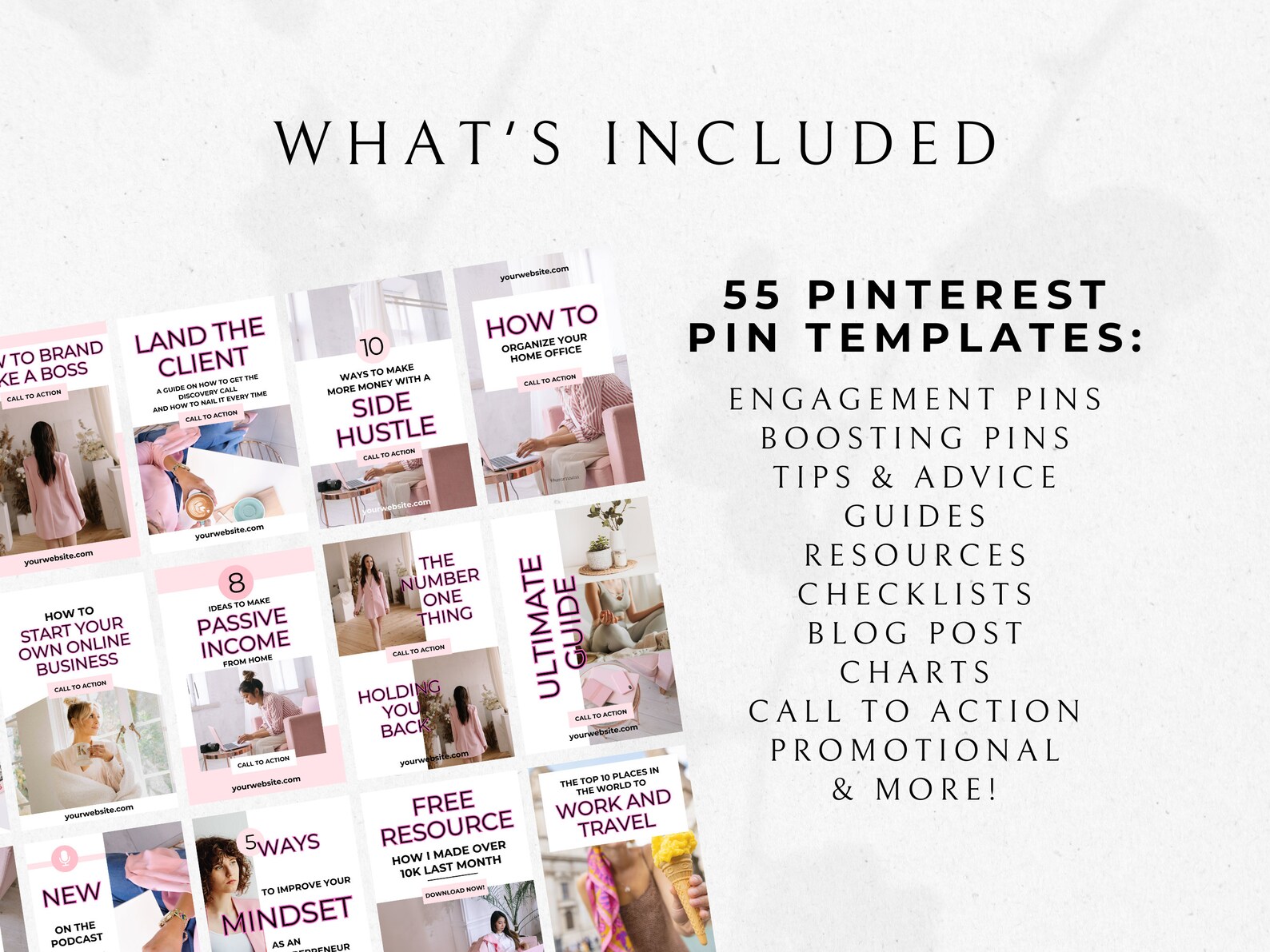 Pinterest Pin Template for Canva Editable Pinterest Templates for