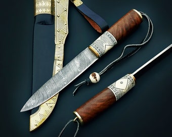 Cuchillos vikingos hechos a mano, cuchillo histórico escocés Dirk Highland Regalo del padre para él / Ella