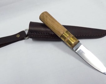 Cuchillo medieval, hecho a mano hermoso alambre de latón medieval envuelto mango de madera regalo para él / ella