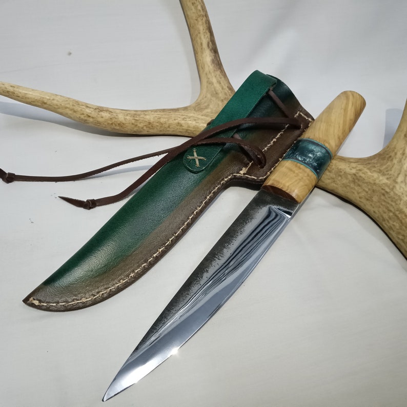 Cuchillos yakutianos hechos a mano, cuchillo yakut de 20 cm de largo, hoja de acero al carbono, regalo del padre para él/ella imagen 4