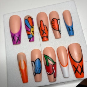 0riginal Hand Painted Reusable, High Quality Press On Nails