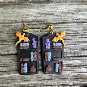 Bookshelf earrings