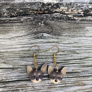 Clay dog earrings