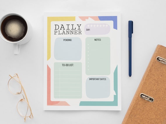 Daily Planner to Do List Printable Instant Download Pastel - Etsy