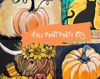 DIY Fall Painting Kit: Autumn Paint N Sip - 11x14 Canvas