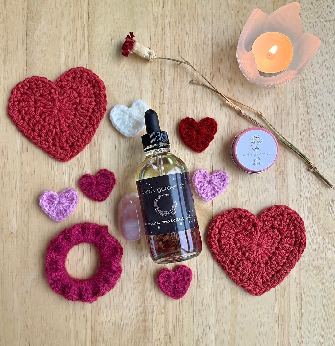 Valentine's Day Gift Set Crochet & Natural Body Care Gift Set Massage