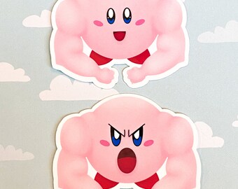 Buff Kirby - Angry or Happy Vinyl Sticker