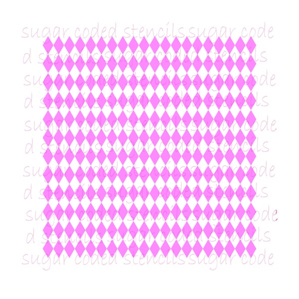 Diamond Harlequin Pattern Small (0.25"x0.5") Silk Screen Cookie Stencil
