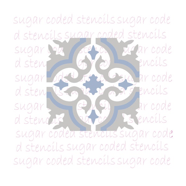 Amalfi Coast Tile 2 Layer Silk Screen Cookie Stencil