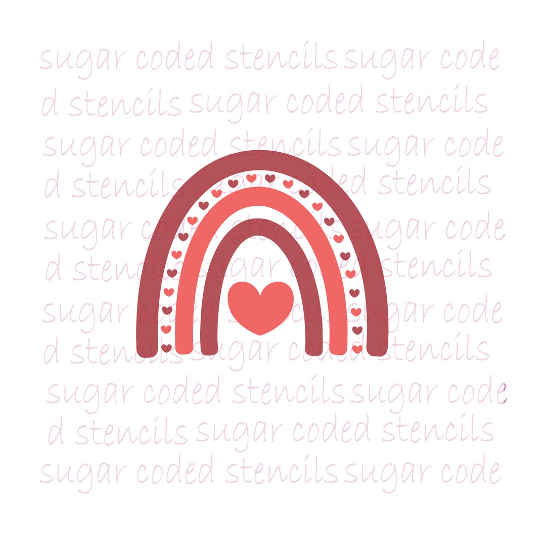 Rainbow With Hearts 2 Layer Silk Screen Cookie Stencil - Etsy