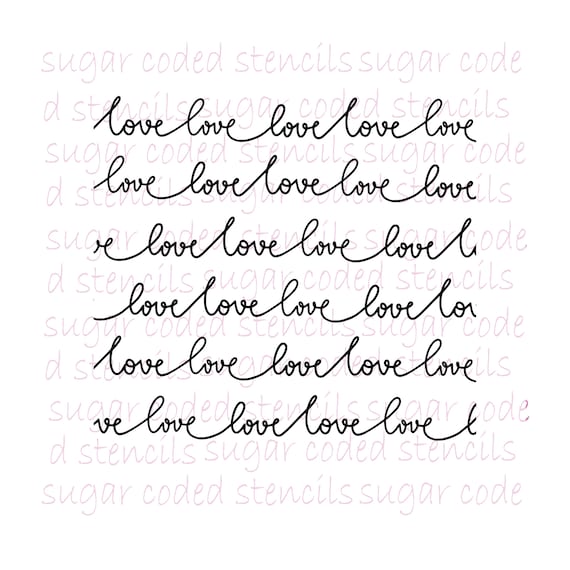 Love Script Cookie Stencil