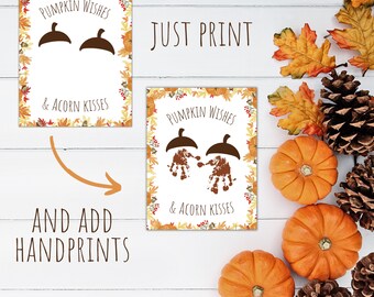 Fall Preschool Arts and Crafts, Pumpkin Wishes and Acorn Kisses, Homeschool Printables, Home Daycare Activities for Autumn