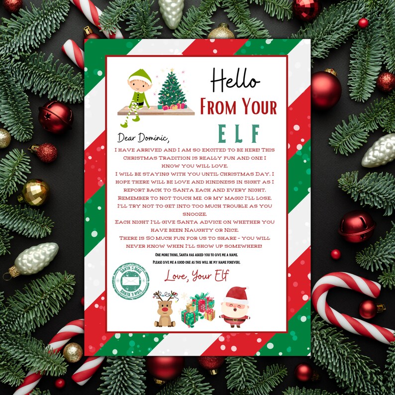 Elf Arrival Letter I'm Back Letter From Elf Hello From Elf Christmas ...