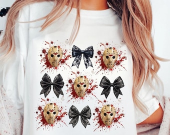 Halloween Horror Movie Characters sublimation PNG, Halloween Coquette Bow png, Retro Halloween png, Scary movie png, Horror png, png