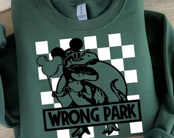 Parodia divertida de dinosaurio SVG PNG, diseño de sublimación de Wrrong Park, gráfico a cuadros humorístico para camisetas, descarga digital imprimible