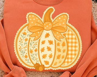 Preppy Floral Fall Pumpkin png, Pumpkin Lace png, Coquette Fall png, Trendy Fall png, Autumn png, Pumpkin Spice Png, Tis The Season