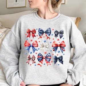 Coquette 4th Of July Png, Patriotic Bows png, Girly 4th Of July, America png, Coquette bow png, Independence Day, Red White Blue Ribbons PNG