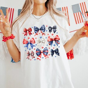 Coquette 4th Of July Png, Patriotic Bows png, Girly 4th Of July, America png, Coquette bow png, Independence Day, Red White Blue Ribbons PNG