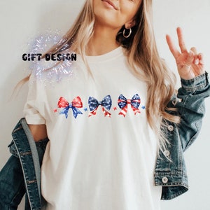 Coquette 4th Of July Png, Patriotic Bows png, Girly 4th Of July, America png, Coquette bow png, Independence Day, Red White Blue Ribbons PNG