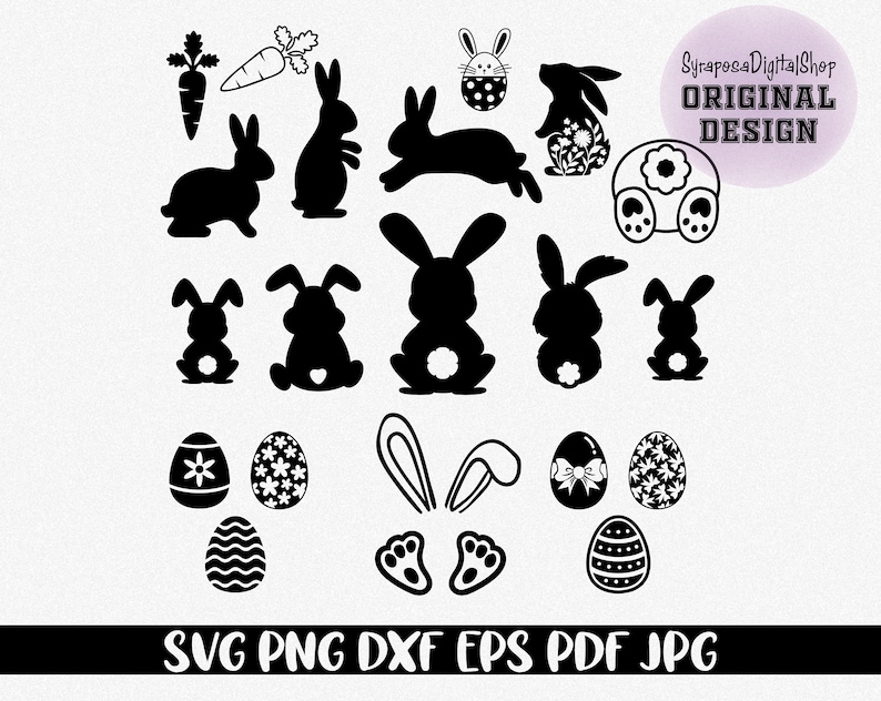 Easter Bunny Svg, Bunny Svg, Easter Cut Files, Rabbit Cut Files, Rabbit ...