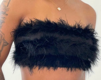 Feather bandeau top