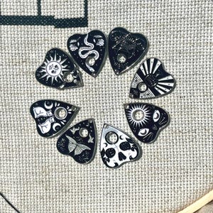 Nadelspiel Planchette, schwarz weiß, Ouija Brett Planchette