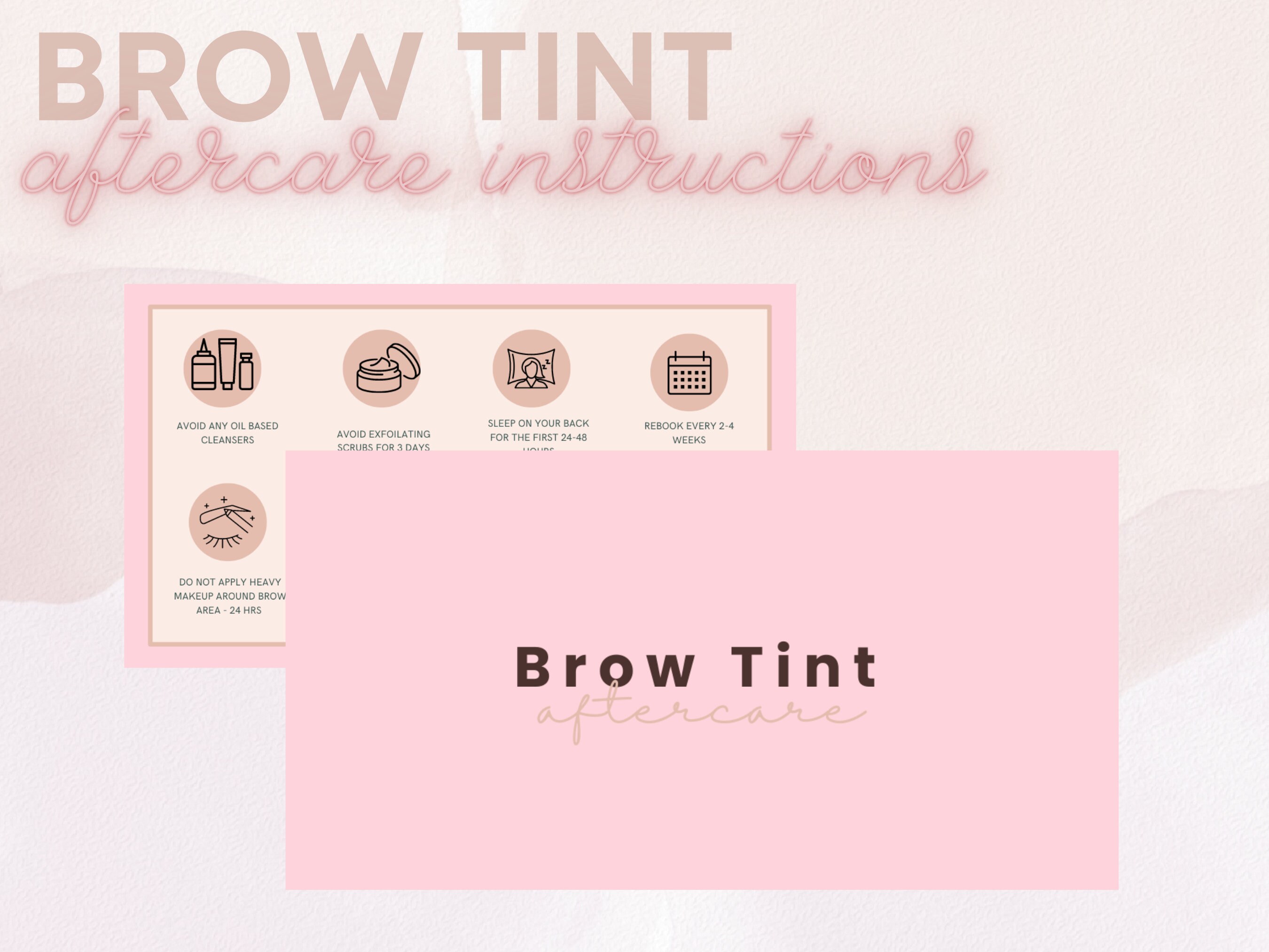Brow Tint Aftercare Card Aftercare Card Brow Tint Aftercare Post Brow