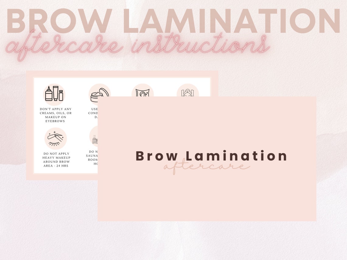 Brow Lamination Aftercare Instructions Template Brow Etsy
