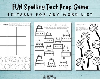 Spelling Test Practice Printable, Weekly 10 Word Spelling Test Fun Games, Your child will learn spelling words the fun way with these games