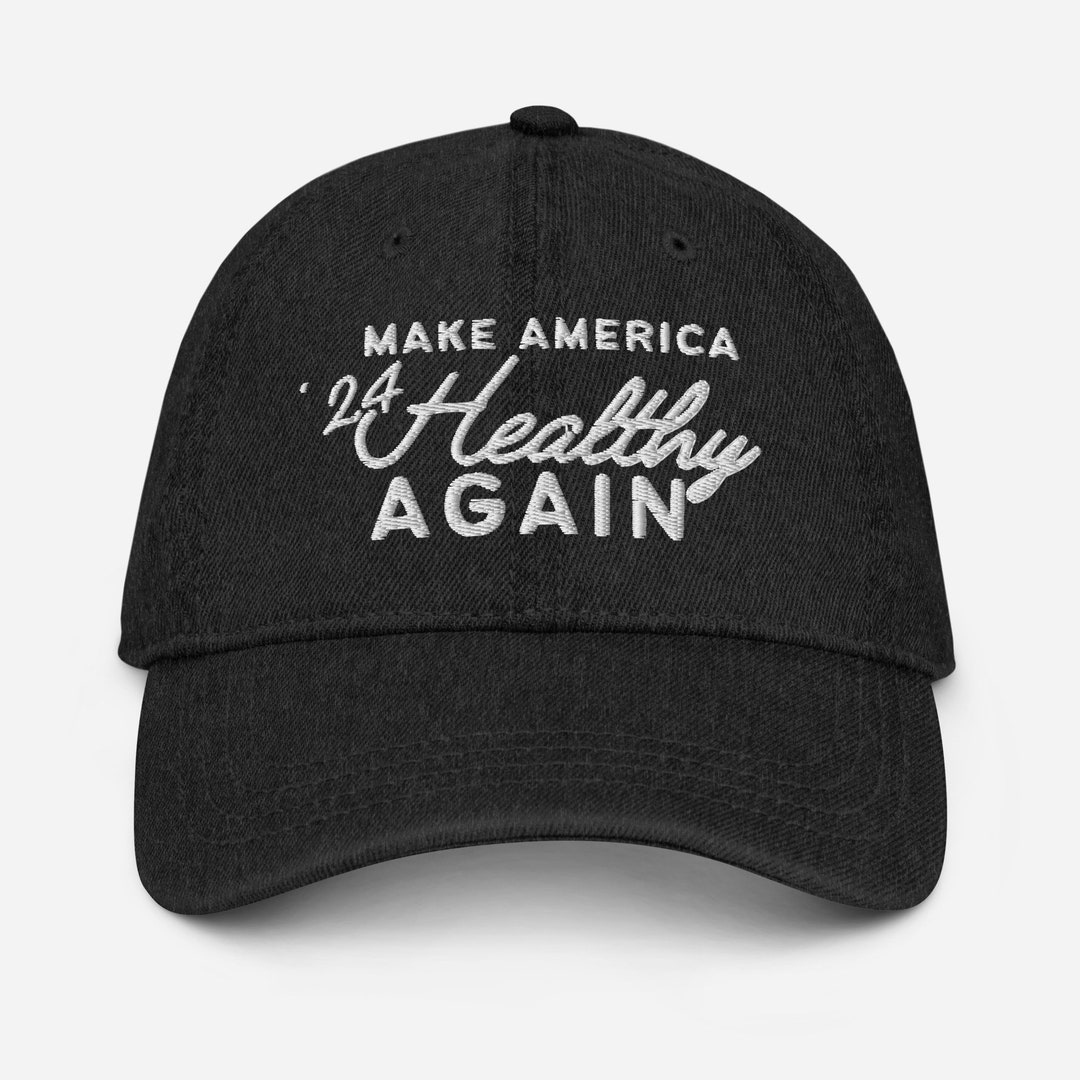 Denim Hat Make America Healthy Again Dad Hat MAHA Hat Patriot America