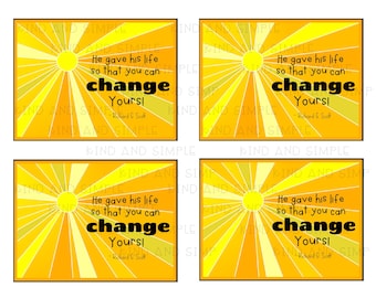 Él dio su vida / Cita religiosa / Etiqueta de regalo ministerial / Cita de elevación