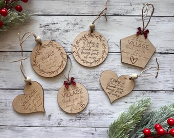 It Takes a Village Christmas Ornament SVG, Teacher Gift, Neighbor Gift, Thank you Gift, Babysitter Gift, Day Care Gift, Coworker Gift