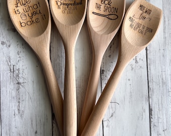 Wooden Spoon SVG Digital Download, Friend Gift, Made With Love, Wood Engraved, Bake It, Lick The Spoon, Neighbor Gift, Wedding Gift
