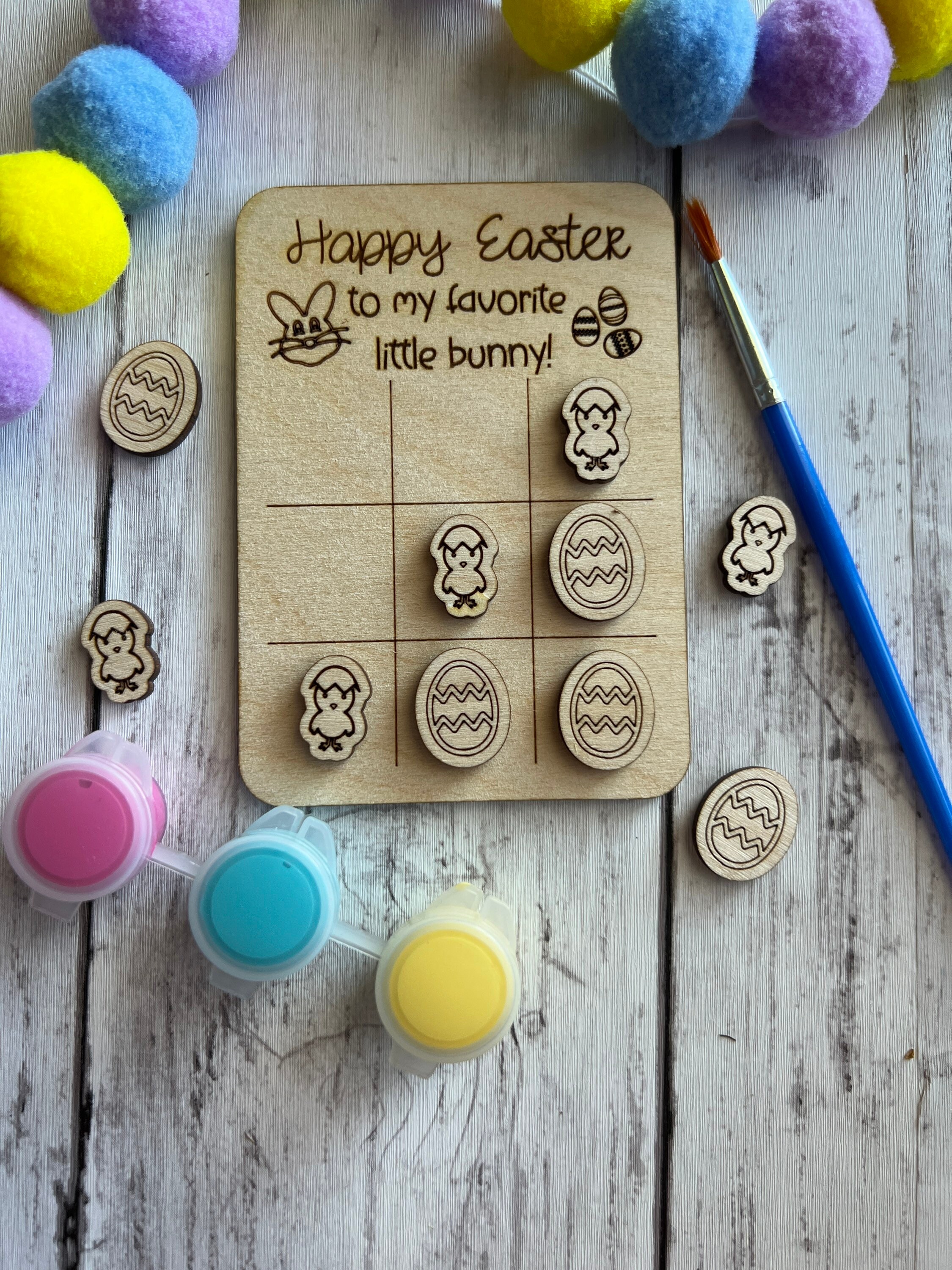 Easter Tic Tac Toe SVG ONLY, Bunny, Eggs, Carrots, Laser Cut File ...