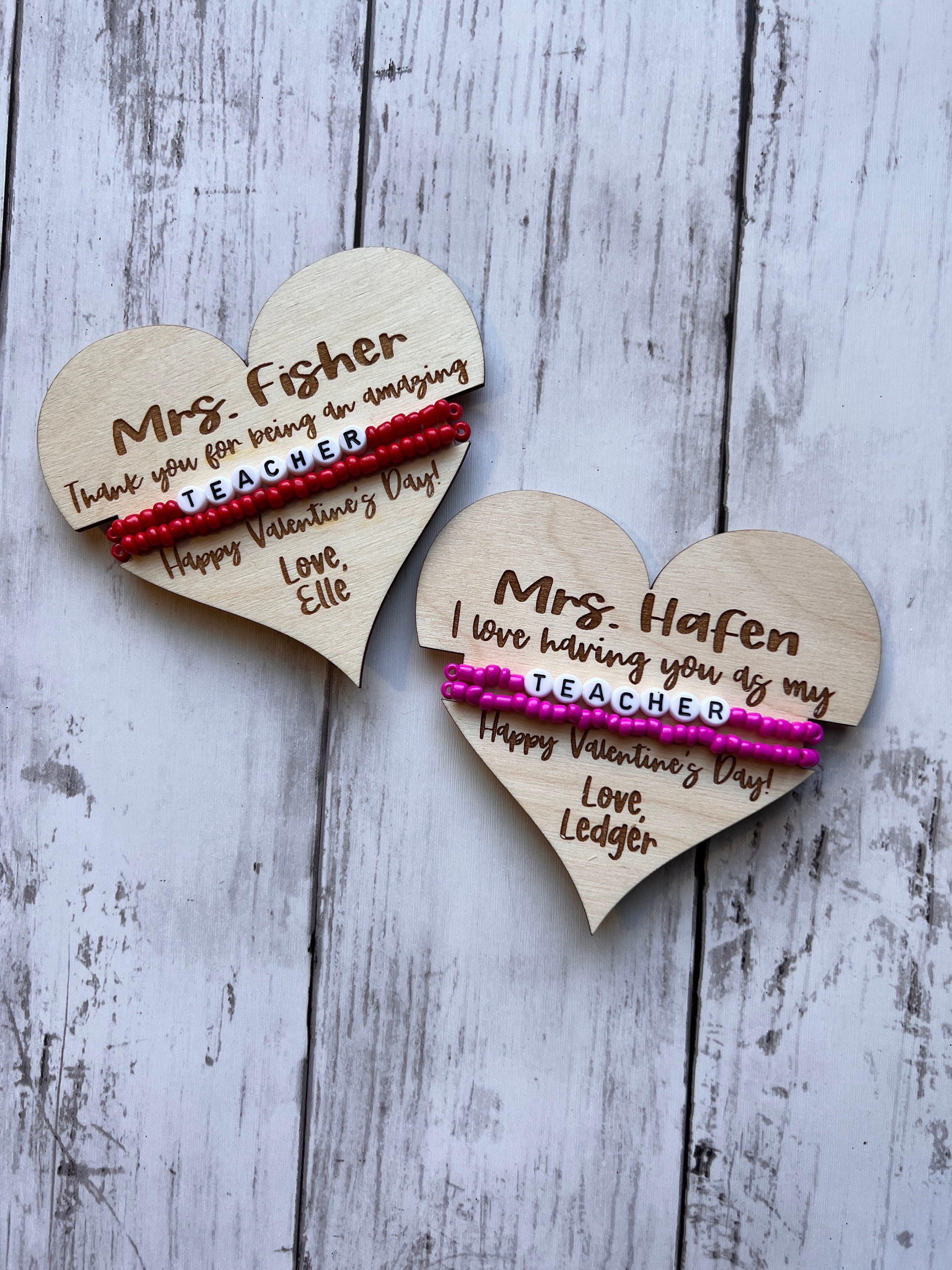 Teacher Heart Valentine's Day Earrings, card, box & ribbon included!