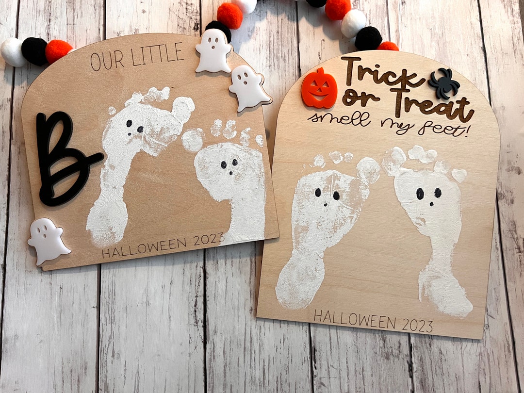 DIY Halloween Footprint Art SVG Digital Download Kid's - Etsy