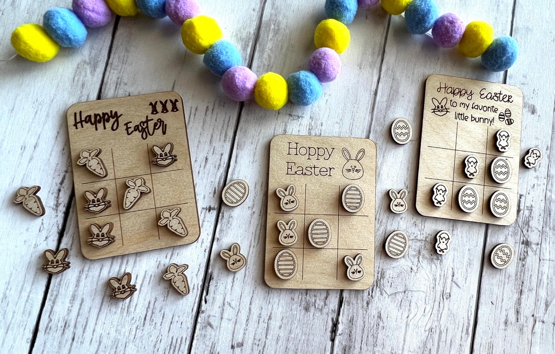 Easter Tic Tac Toe SVG ONLY, Bunny, Eggs, Carrots, Laser Cut File ...