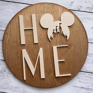 Disney Inspired Home Sign, Digital Download SVG, Castle Sign, Farmhouse Round Sign, Home Decor, Natural Wood Sign, Castle Bound Sign, Disney