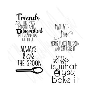 Wooden Spoon SVG Digital Download, Friend Gift, Made With Love, Wood Engraved, Bake It, Lick The Spoon, Neighbor Gift, Wedding Gift image 3