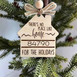 There Is No Place Like Home For The Holidays Ornament SVG Digital File, Zip Code Christmas Tree Ornament, New Home Ornament, Distance Orname