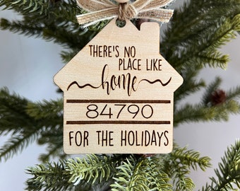 There Is No Place Like Home For The Holidays Ornament SVG Digital File, Zip Code Christmas Tree Ornament, New Home Ornament, Distance Orname