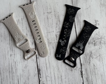 Descarga digital SVG para Apple Watch con tema de castillo inspirado en Disney, regalo para amantes de Disney, tema de castillo de Disney, correa para Apple Watch SVG