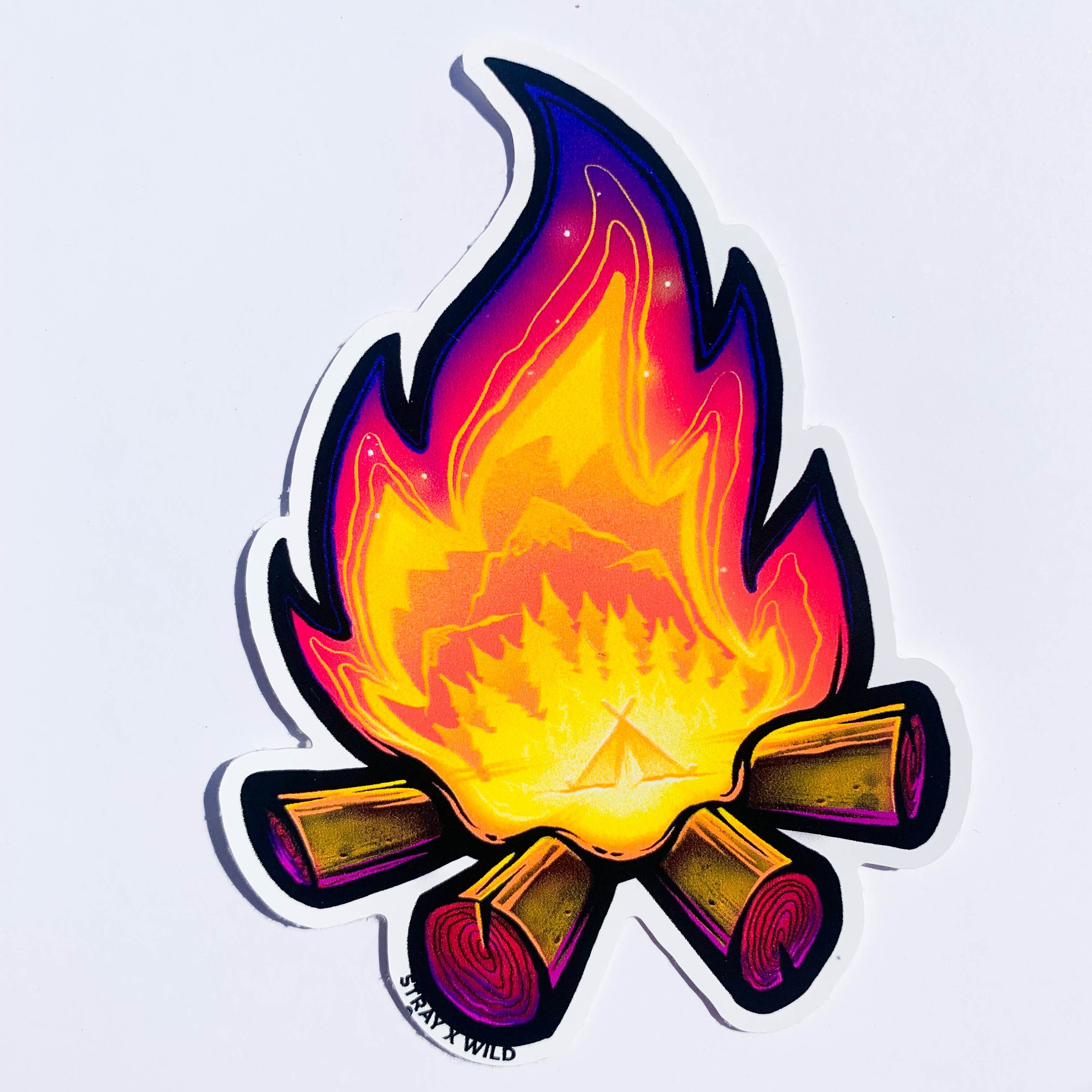 Fire Spinker Sticker Fire Spirits Weatherproof Vinyl Sticker, Laptop, Water Bottle, Cooler ...