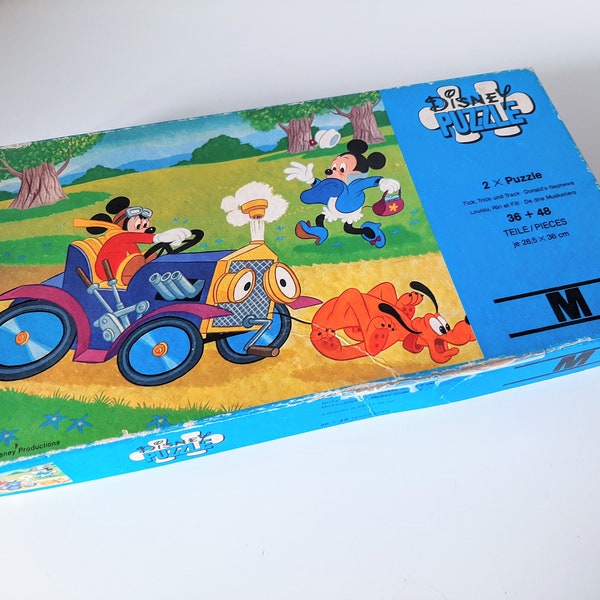 1970s Mickey Mouse 2-in-1 Puzzle - Vintage Walt Disney Children's Jigsaw Puzzle