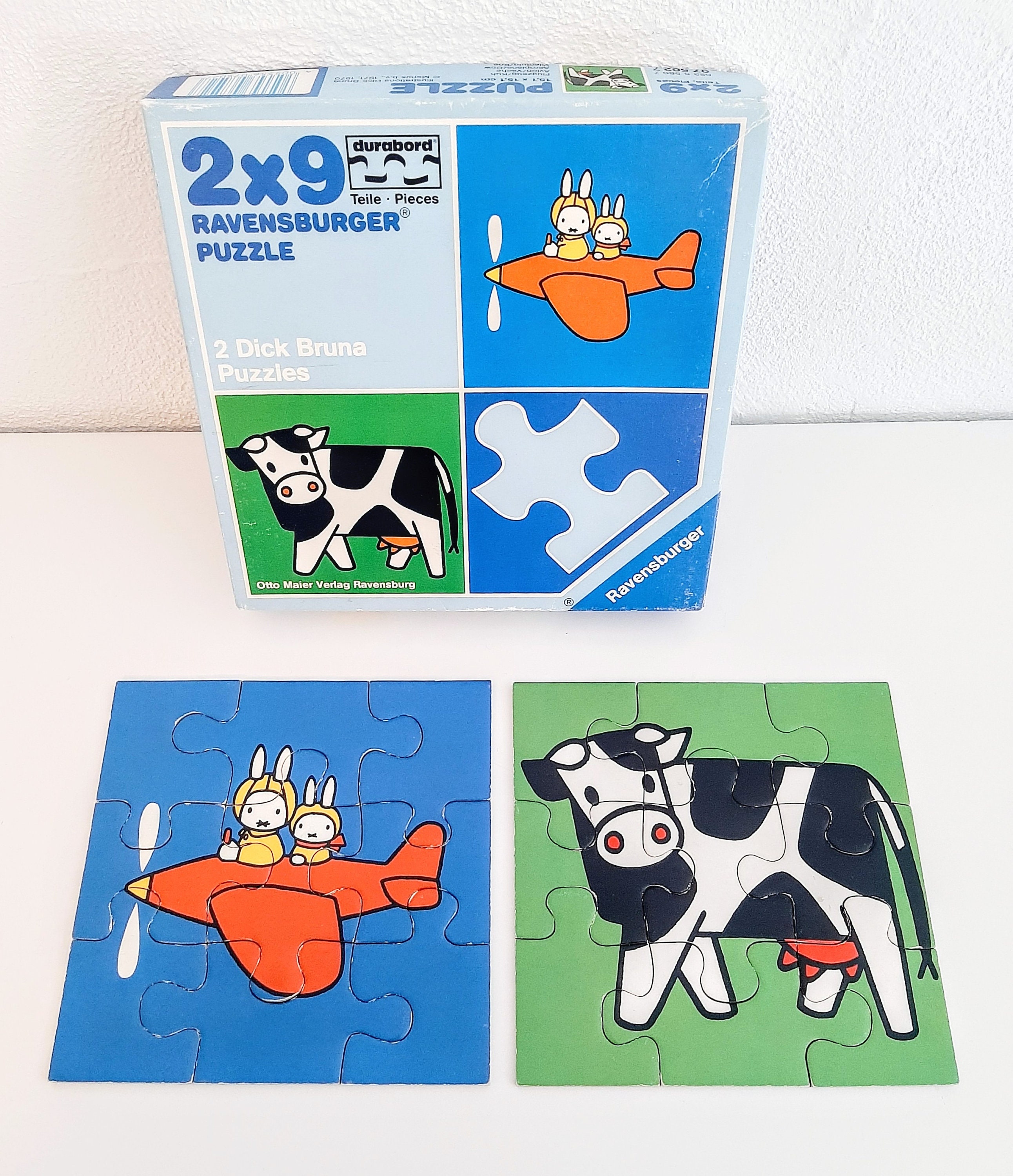 1973年製　ラベンスバーガー社　木製ジグソーパズル　ディック・ブルーナ Vintage Dick Bruna 2-in-1 Puzzle - 1973 Ravensburger Jigsaw