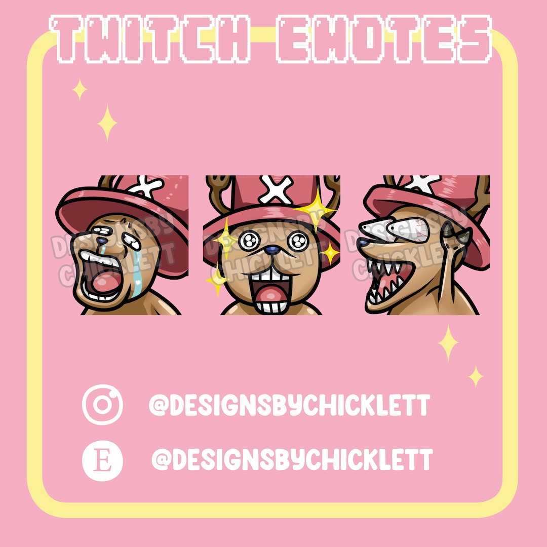 One Piece Chopper Cute Emoji Pack Bundle Set of 3 Twitch Chat Emotes Etsy